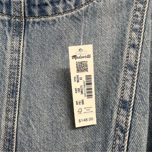 Madewell Circle Mini Dress Airy Denim Edition in Ashbury Wash Size XS - Picture 9 of 14